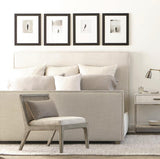 Double Welted Oatmeal Upholstered Bed