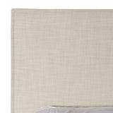 Double Welted Oatmeal Upholstered Bed