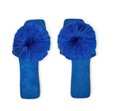 Lifestyle Cobalt Pom Pom Slides
