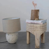 Lighting White Distressed Table Lamp