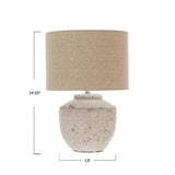 Lighting White Distressed Table Lamp