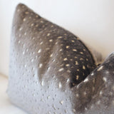 Pillow Covers Antelope Cut Velvet Pillow Cover // Pewter