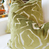 Pillow Covers Modern Etch Cut Velvet Pillow Cover // Avocado