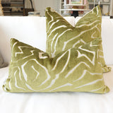 Pillow Covers Modern Etch Cut Velvet Pillow Cover // Avocado