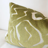 Pillow Covers Modern Etch Cut Velvet Pillow Cover // Avocado