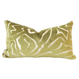 Pillow Covers Modern Etch Cut Velvet Pillow Cover // Avocado