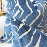 Pillow Covers Modern Etch Cut Velvet Pillow Cover // Navy