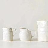 Servingware Vintage Style White Stoneware Pitcher