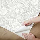 Wallpaper Modern Acanthus Premium Peel + Stick Wallpaper // Mist