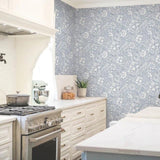 Wallpaper Modern Acanthus Premium Peel + Stick Wallpaper // Wedgewood Blue