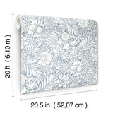 Wallpaper Modern Acanthus Premium Peel + Stick Wallpaper // Wedgewood Blue