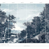 Wallpaper Provincial Scenic Wall Mural // Navy