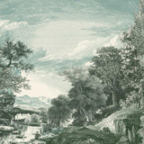 Wallpaper Provincial Scenic Wall Mural // Teal
