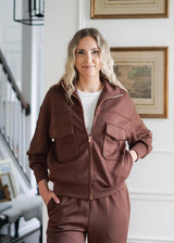 Lifestyle Lila Butter Modal Bomber Jacket // Cocoa 