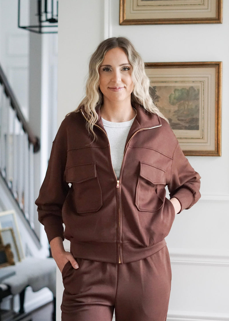 Lifestyle Lila Butter Modal Bomber Jacket // Cocoa 