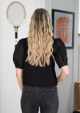 Lifestyle Cici Butter Modal Poplin Short Sleeve Top // Black 