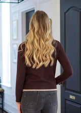  Emilie 100% Cashmere Layered Cardigan // Espresso 