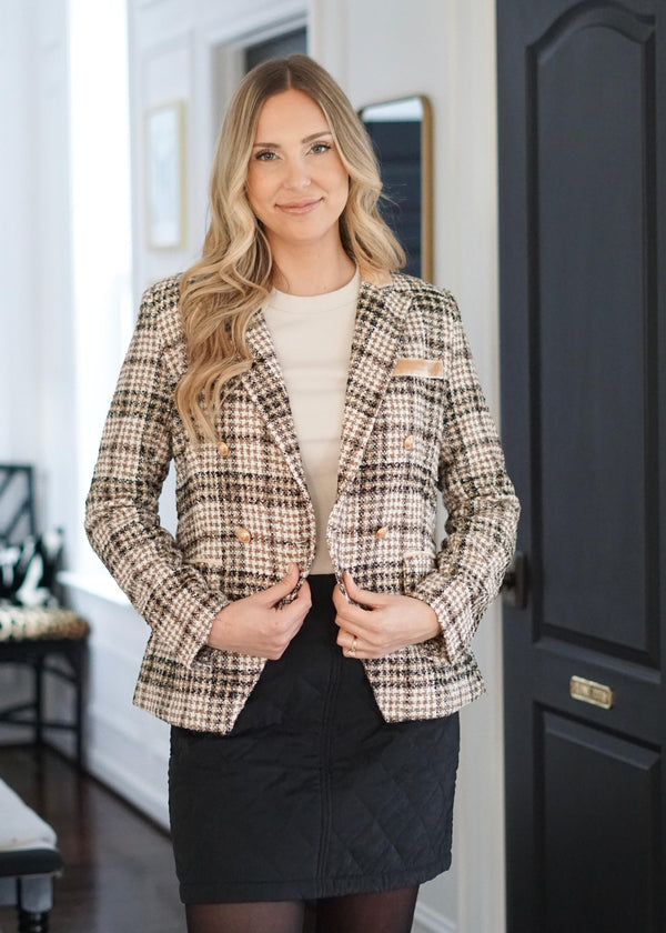  Antoinette Sparkle Tweed Blazer 