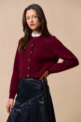  Button Down Cardigan Top with Gold Buttons 