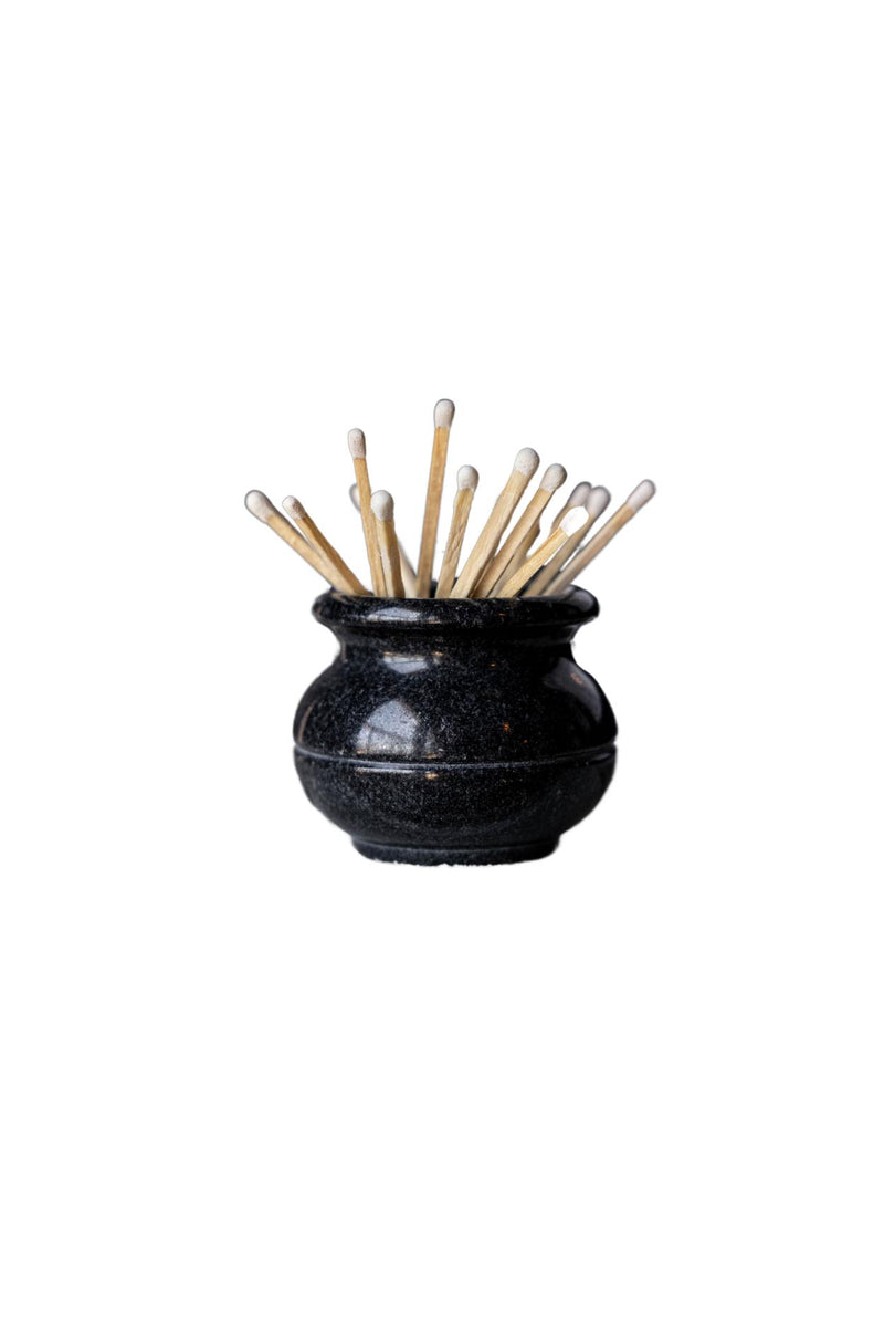  Black Marble Match Holder 