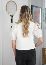  Cici Butter Modal Poplin Short Sleeve Top // Ivory 