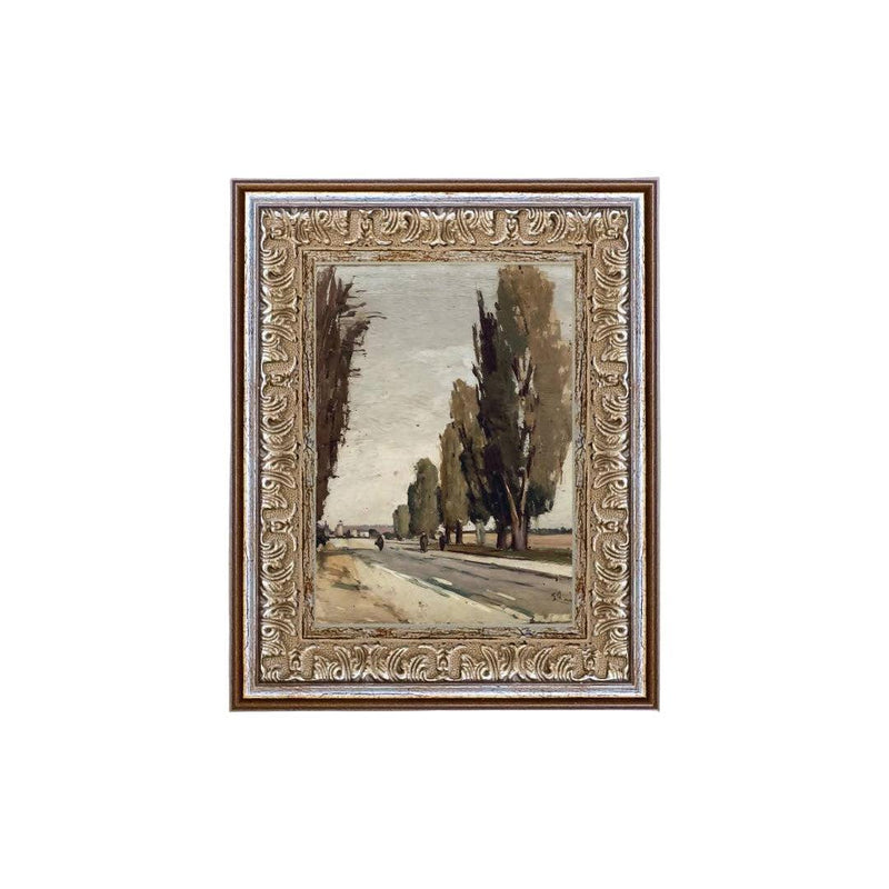 Wall Art European Tree Lane Framed Antique Art 5x7 
