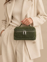 Lifestyle Suede Top Handle Crossbody Bag // Burgundy 