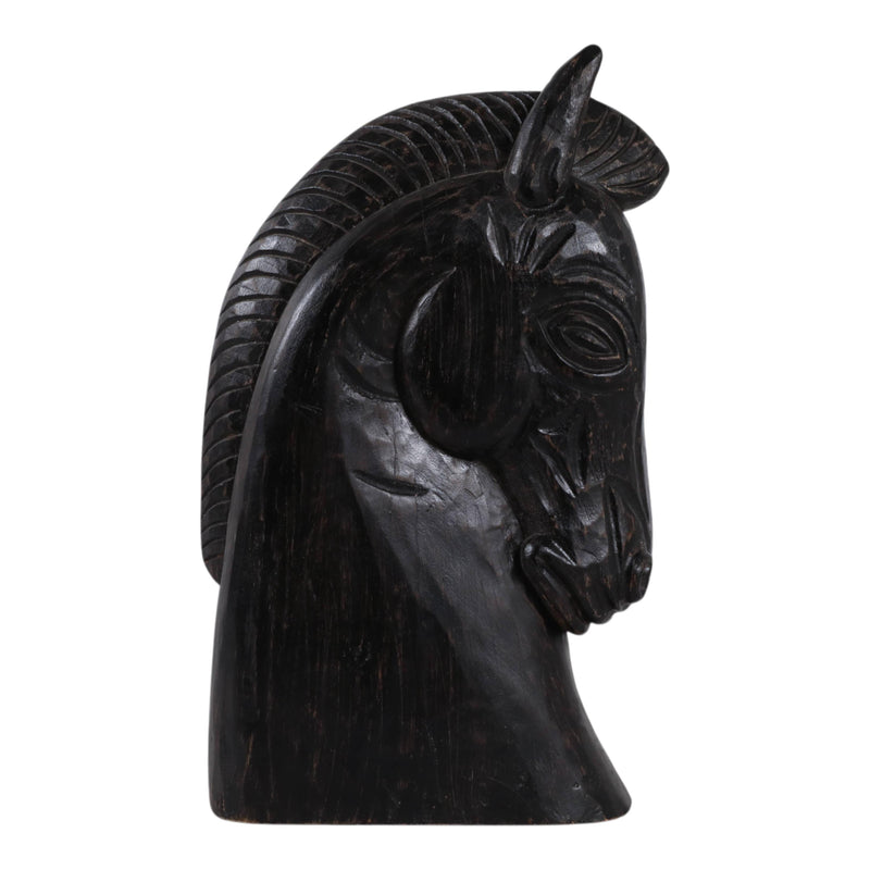  Black Wood Horse Head Sculpture 