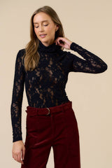  Belle Lace Turtleneck Statement Top 