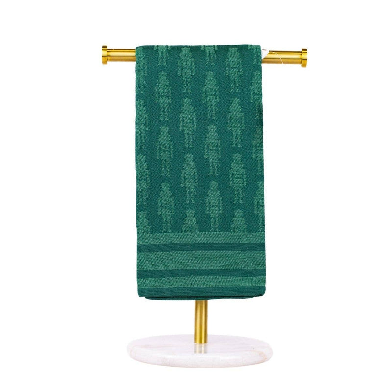  Nutcracker Jacquard Hand Towel Dark Green 20x28 