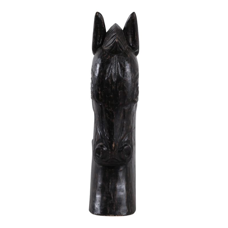  Black Wood Horse Head Sculpture 
