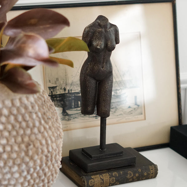 Decorative Object Iron Femme Bust Statue // Large 