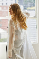 Lifestyle Tory Long Line Sheer Button Up Top 