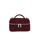 Lifestyle Suede Top Handle Crossbody Bag // Burgundy 