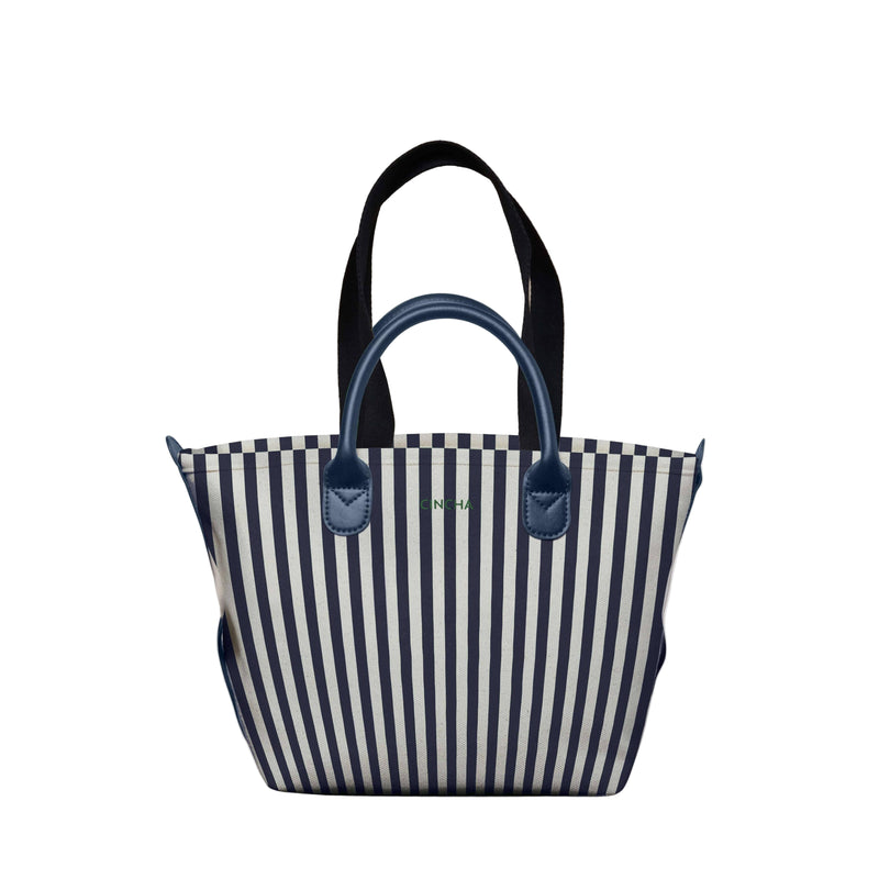  The Mini Canvas Go-Tote - Navy Stripe 