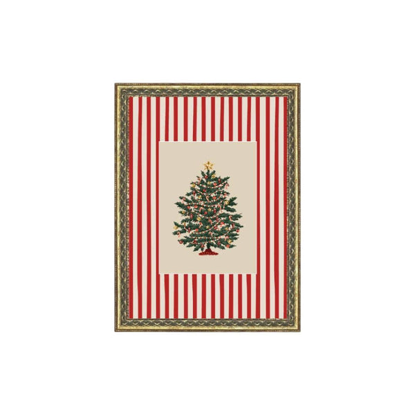 Wall Art Peppermint Stripe Tree Framed Antique Art 