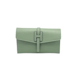  Genuine leather mini clutch bag, Made in Italy, art. 112592: Olive 