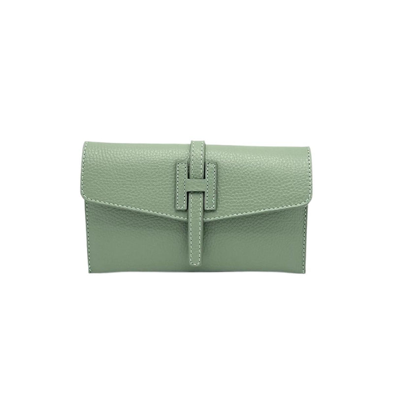  Italian Leather Mini Clutch // Mint 