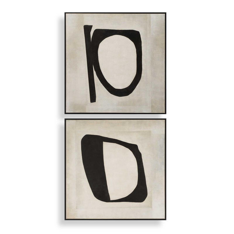 Wall Art Characters Abstract Art // Set of 2 