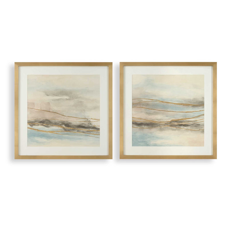 Wall Art So Golden Abstract Landscape Prints // Set of 2 