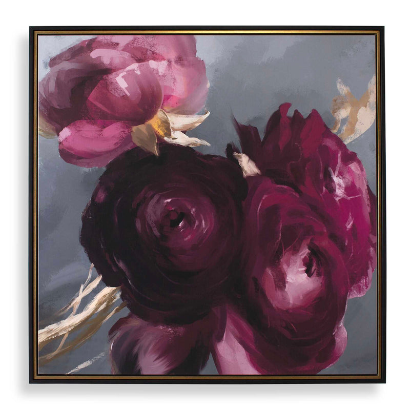Wall Art Plum Ranculus Framed Floral Art 