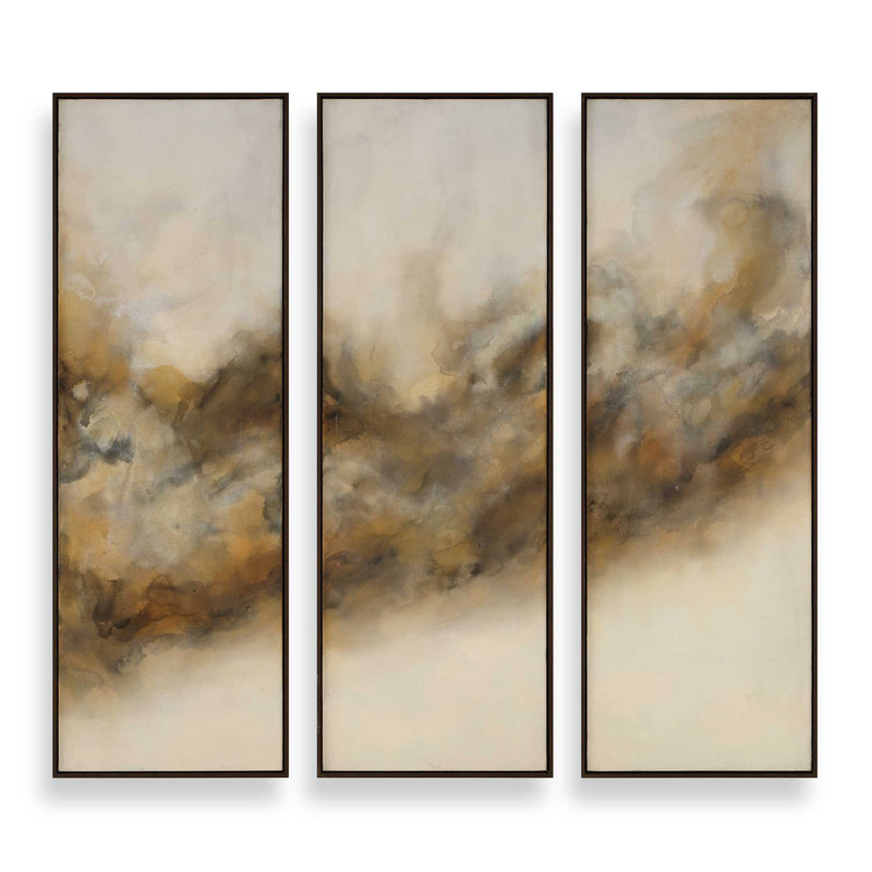Wall Art Smoke Break Hand Painted Modern Art // Set of 3 
