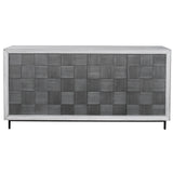 Accent Cabinets Checkerboard 4 Door Gray Cabinet 