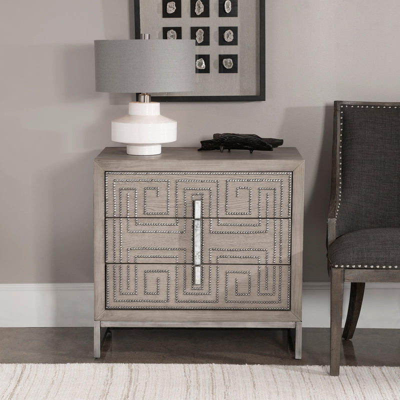 Accent Cabinets Devya Gray Oak Accent Chest 