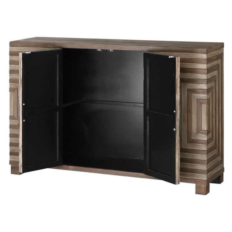 Accent Cabinets Layton Geometric Console Cabinet 