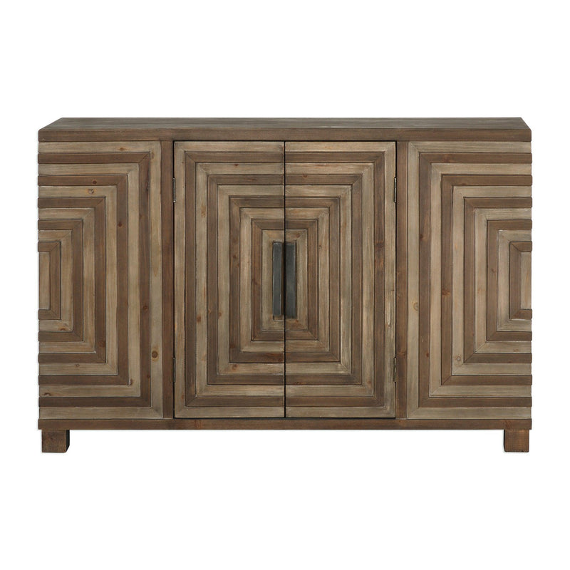 Accent Cabinets Layton Geometric Console Cabinet 