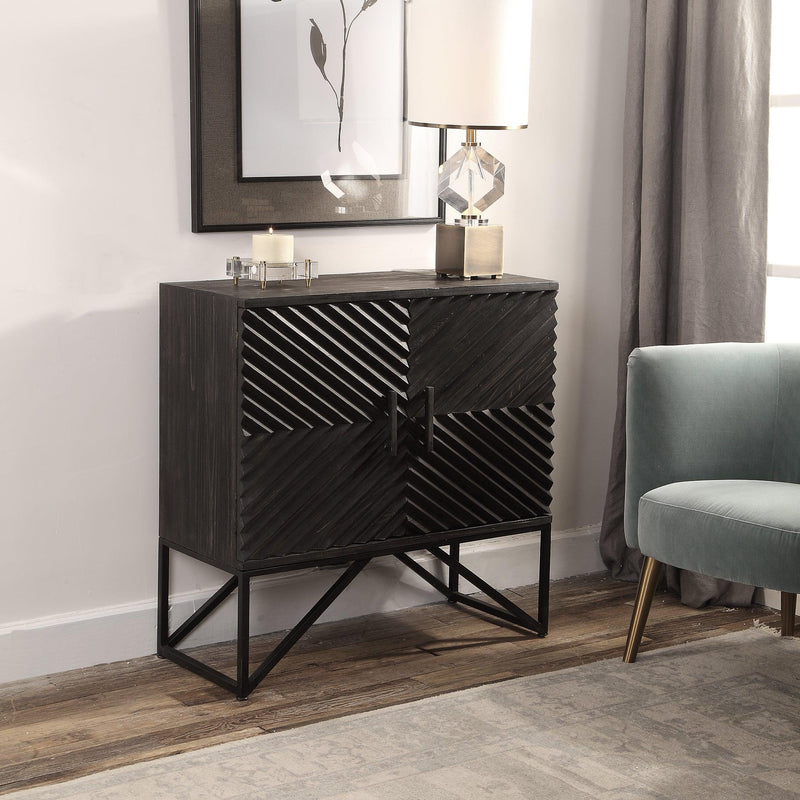 Accent Cabinets Zadie Ebony Accent Cabinet 