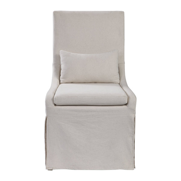 Accent Chairs & Armchairs Coley Armless Chair // White Linen 