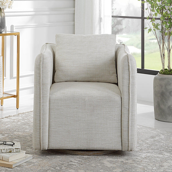 Accent Chairs & Armchairs Corben Swivel Armchair // White 