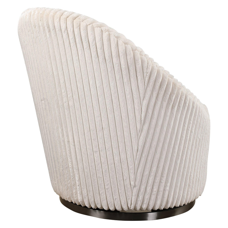 Accent Chairs & Armchairs Crue Swivel Chair // White Chenille 